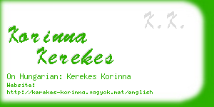 korinna kerekes business card